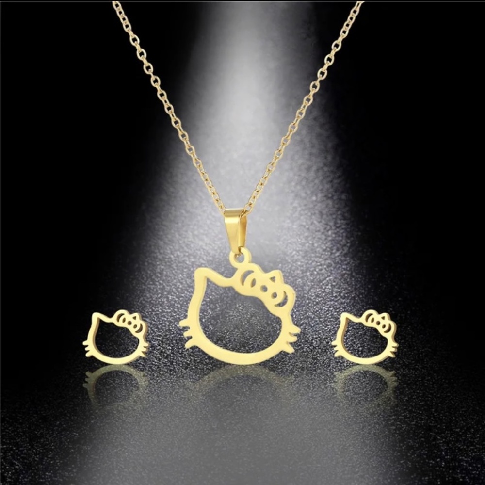 Hello Kitty necklace and earrings